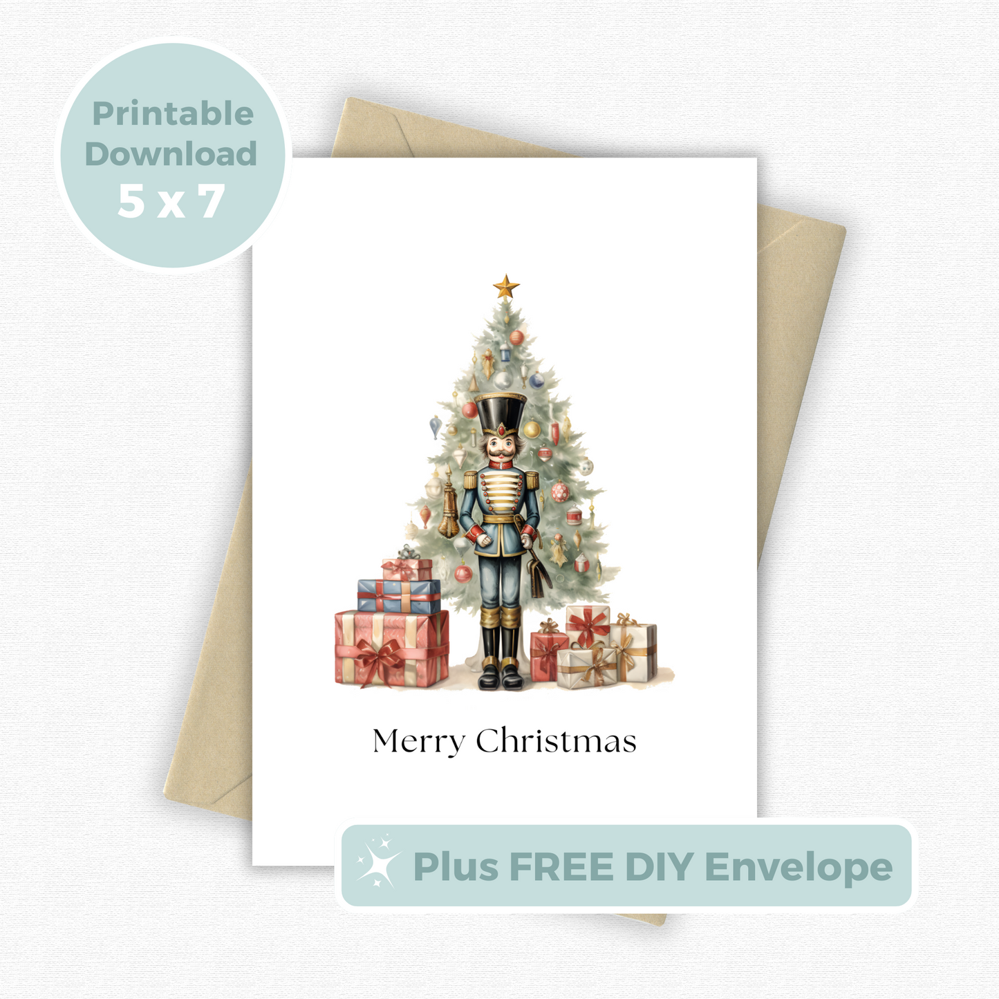 Printable Christmas Card - Nutcracker