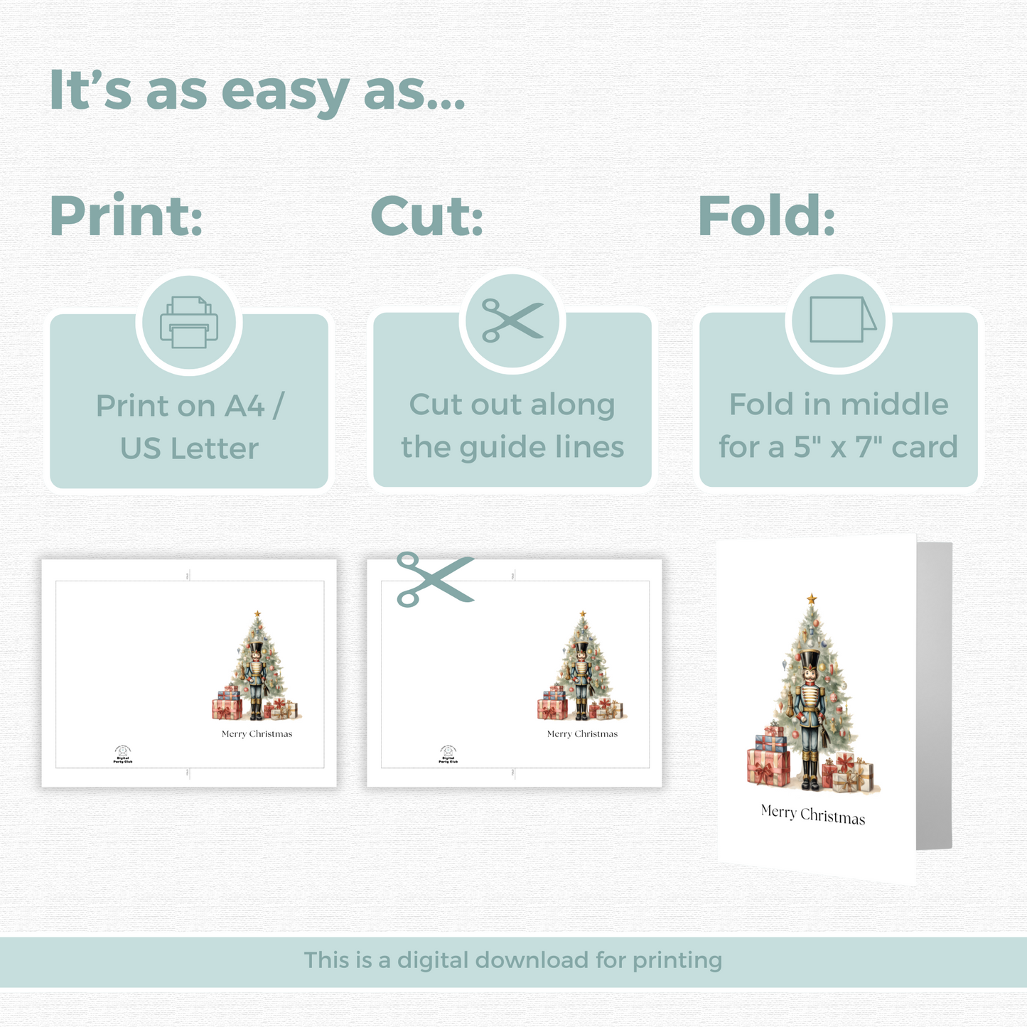 Printable Christmas Card - Nutcracker