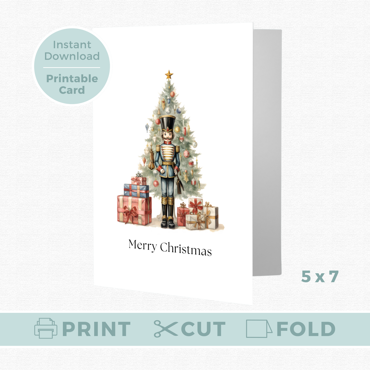 Printable Christmas Card - Nutcracker