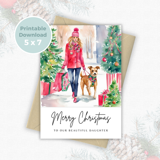 Printable Christmas Card - Daughter