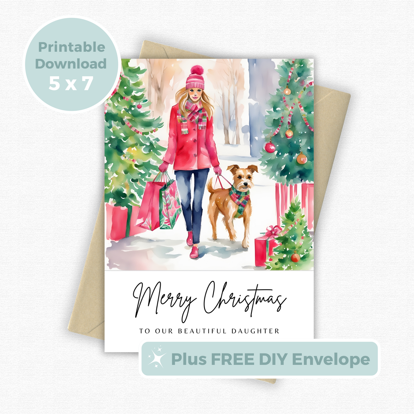 Printable Christmas Card - Daughter