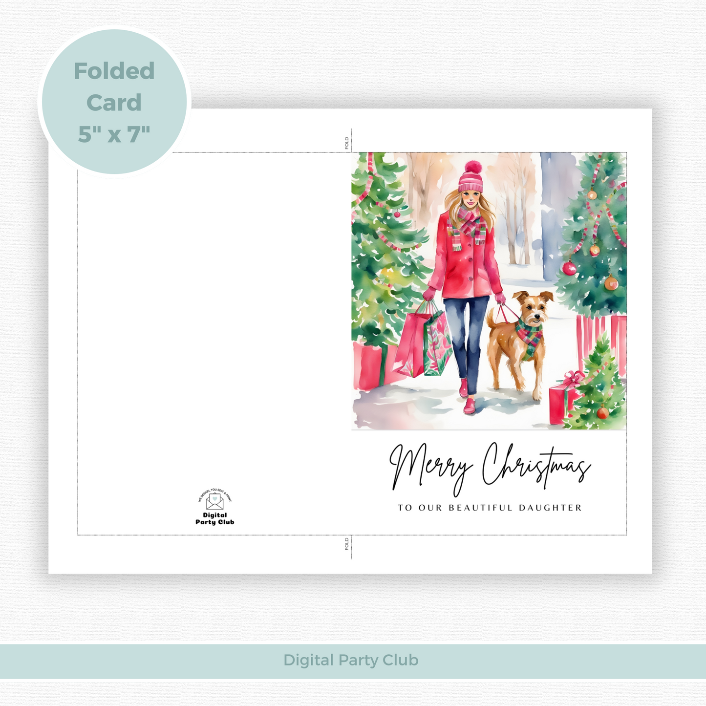 Printable Christmas Card - Daughter