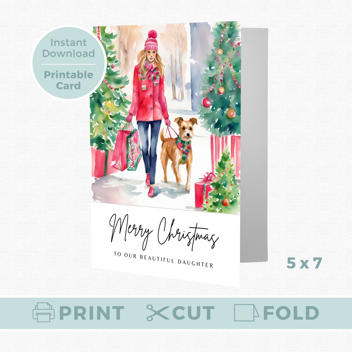Printable Christmas Card - Daughter