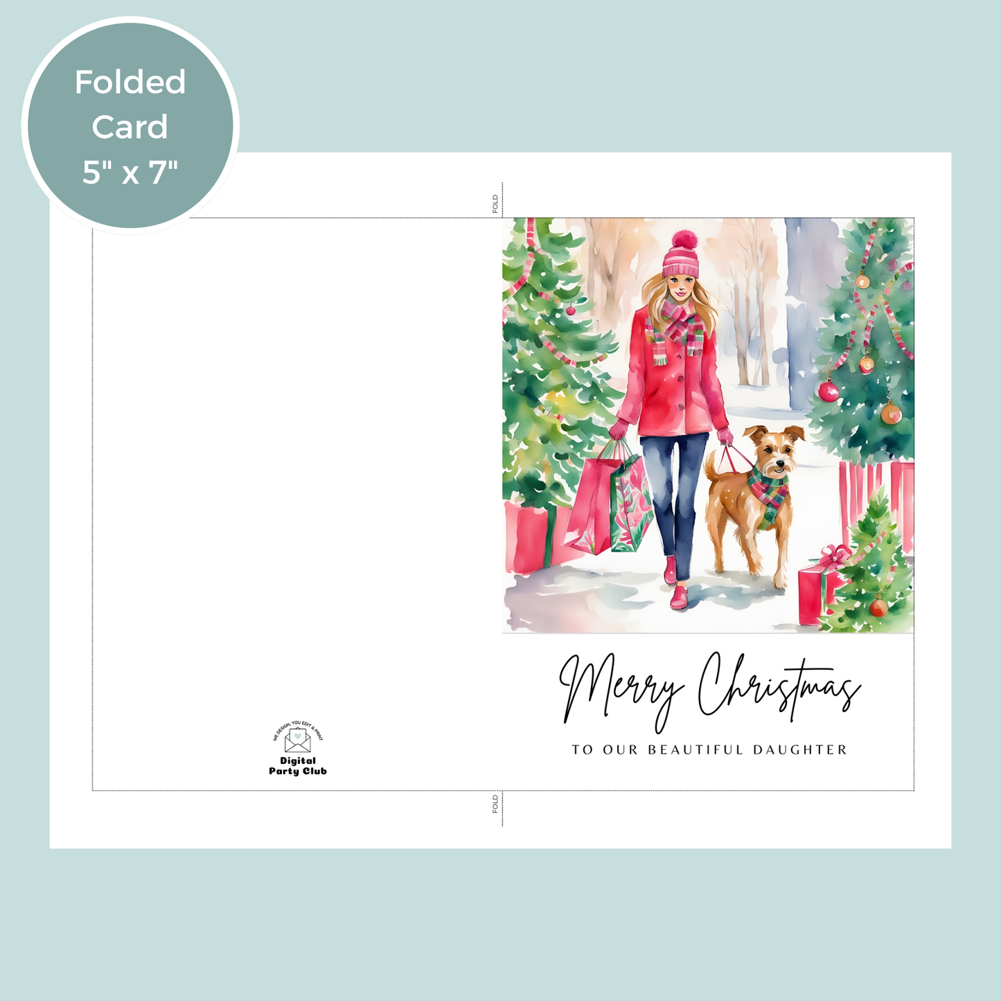 Printable Christmas Card - Daughter