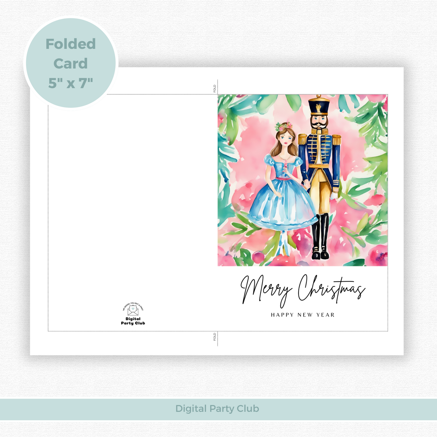 Printable Christmas Card - Clara and the Nutcracker