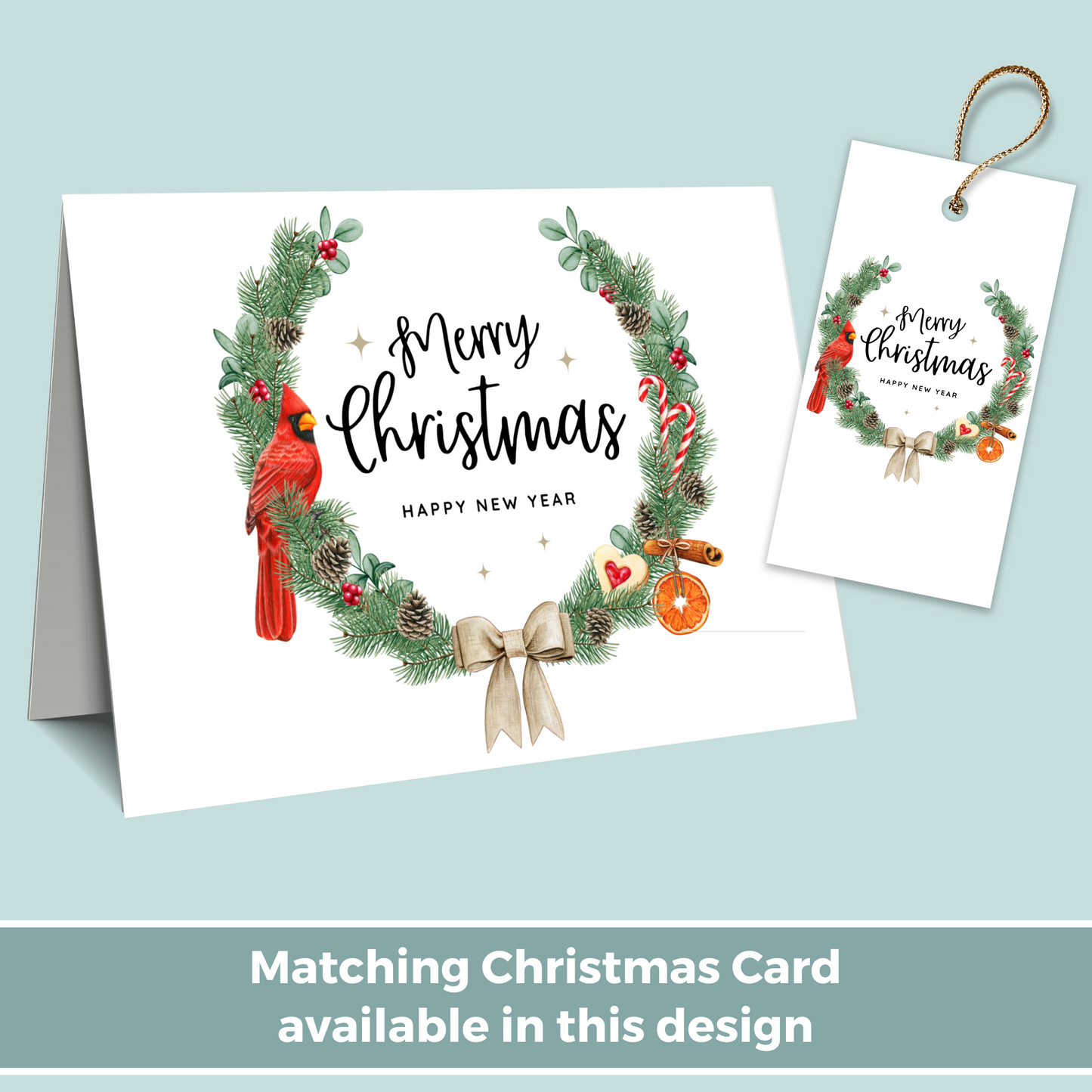 Printable Christmas Gift Tag - Wreath