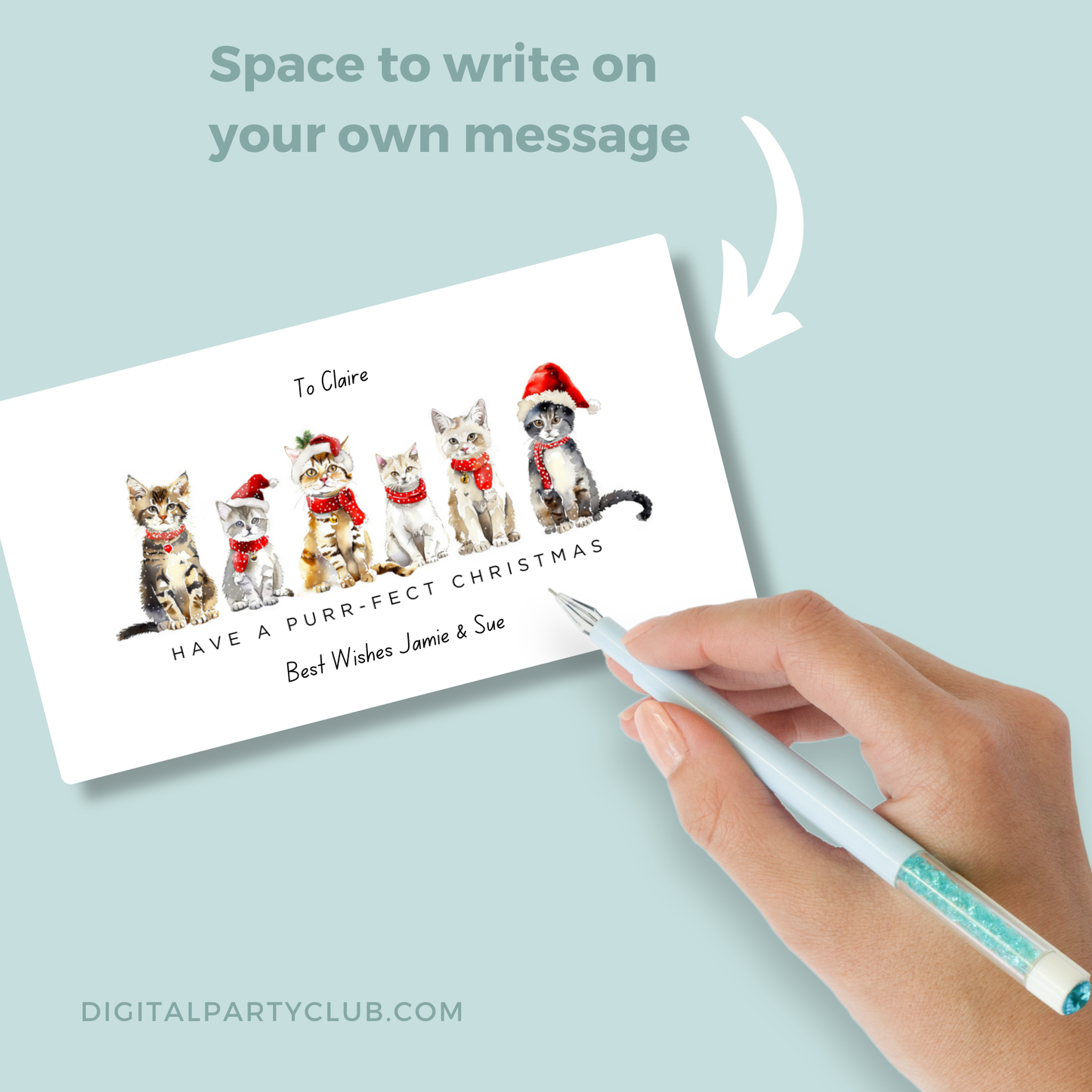 Printable Christmas Gift Tag - Cats