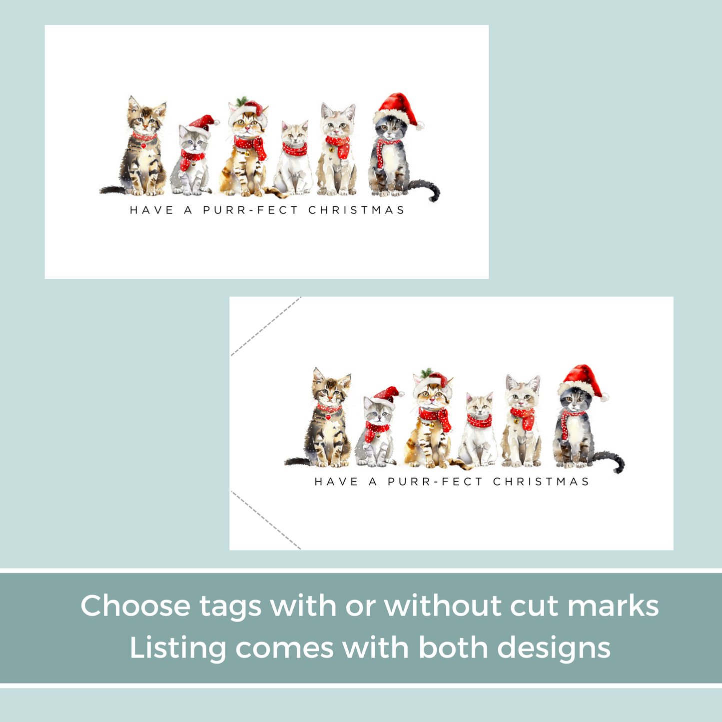 Printable Christmas Gift Tag - Cats