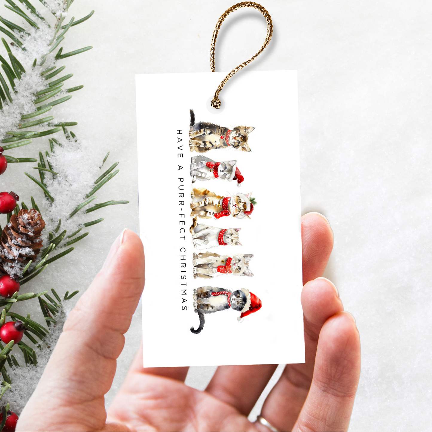 Printable Christmas Gift Tag - Cats