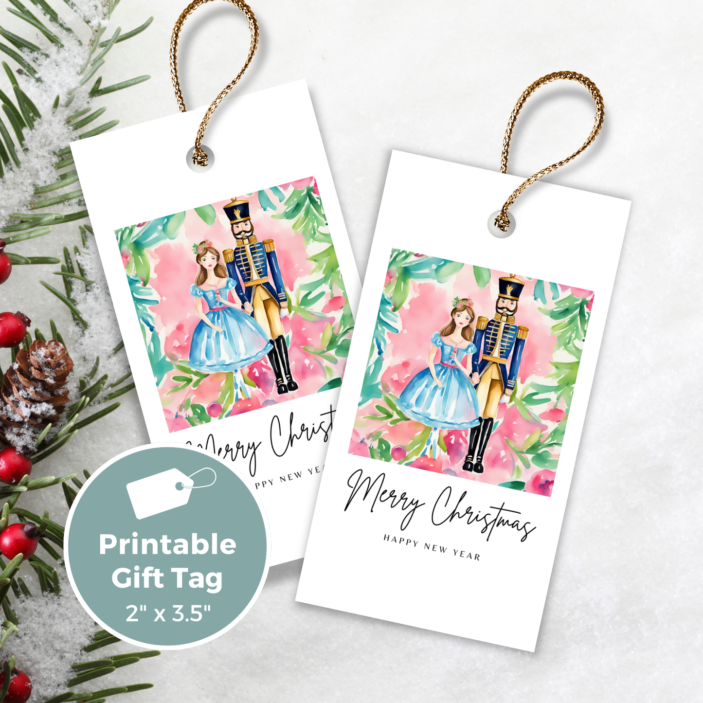 Printable Christmas Gift Tag - Nutcracker