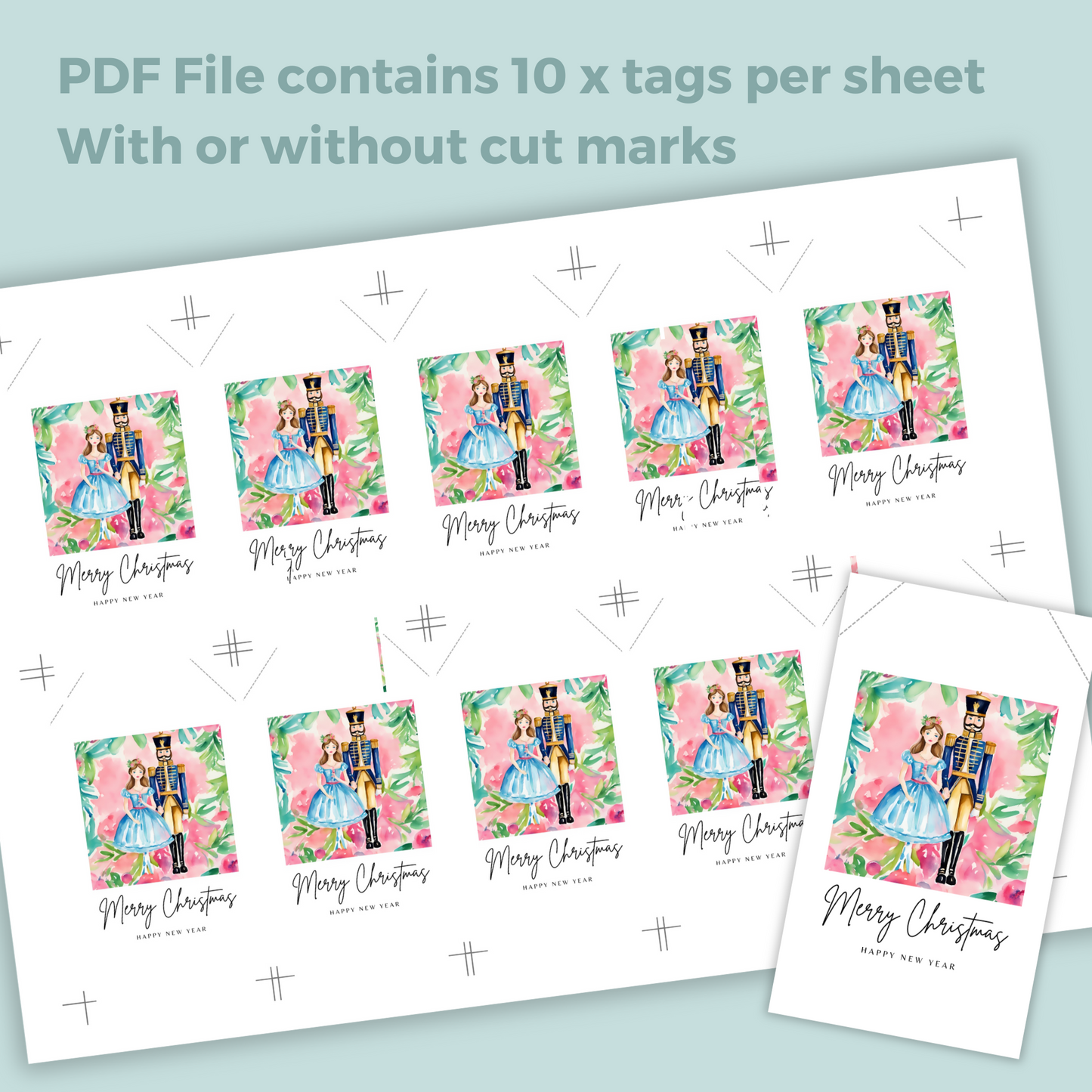 Printable Christmas Gift Tag - Nutcracker