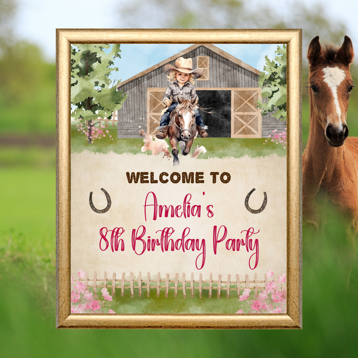 Editable Birthday Welcome Sign - Wild West