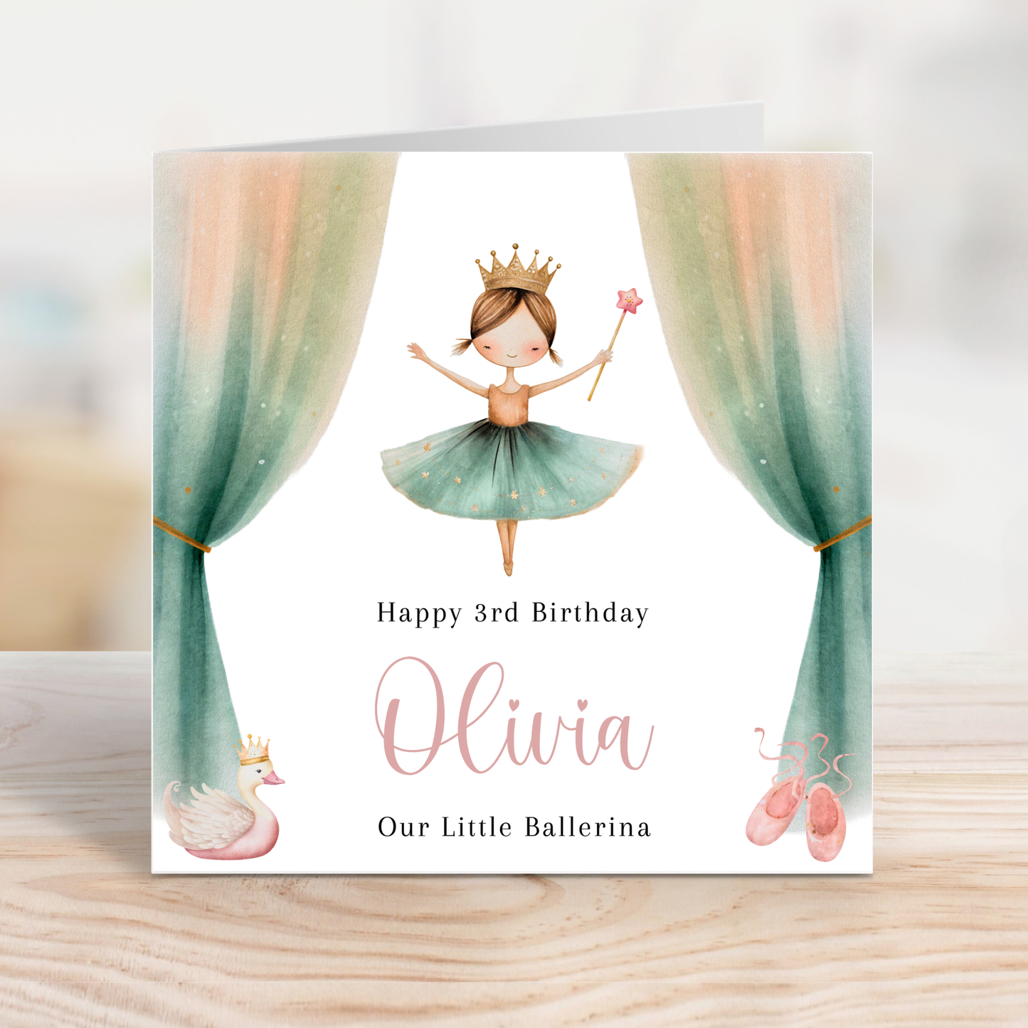 Editable Birthday Card - Little Ballerina