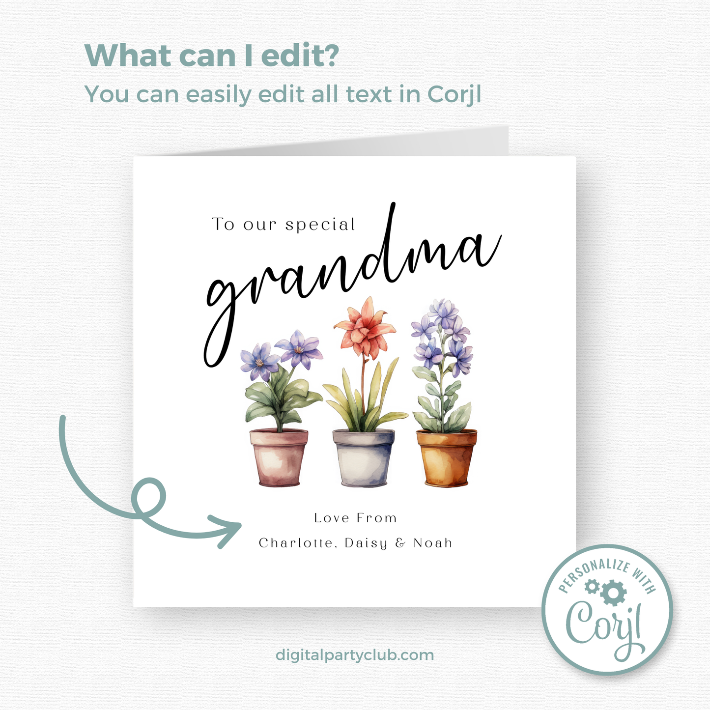Editable Birthday Card - Grandma