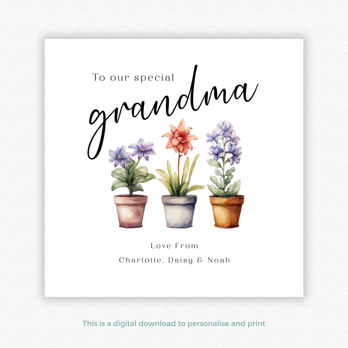Editable Birthday Card - Grandma