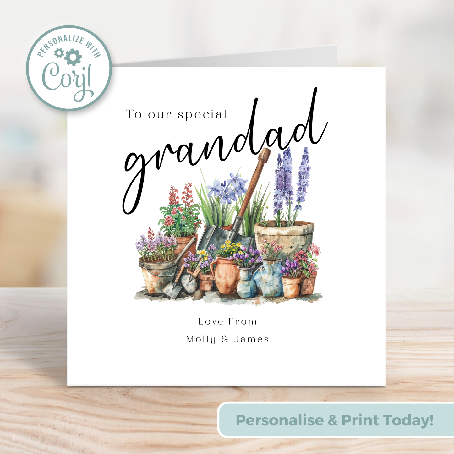 Editable Birthday Card - Grandad