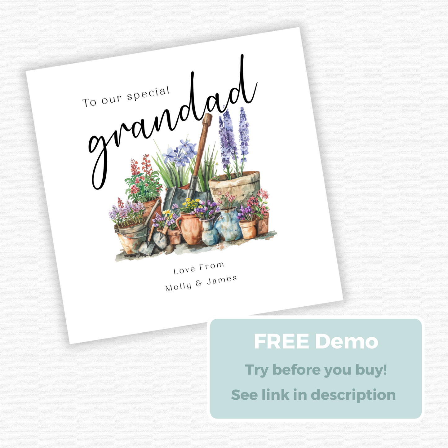 Editable Birthday Card - Grandad