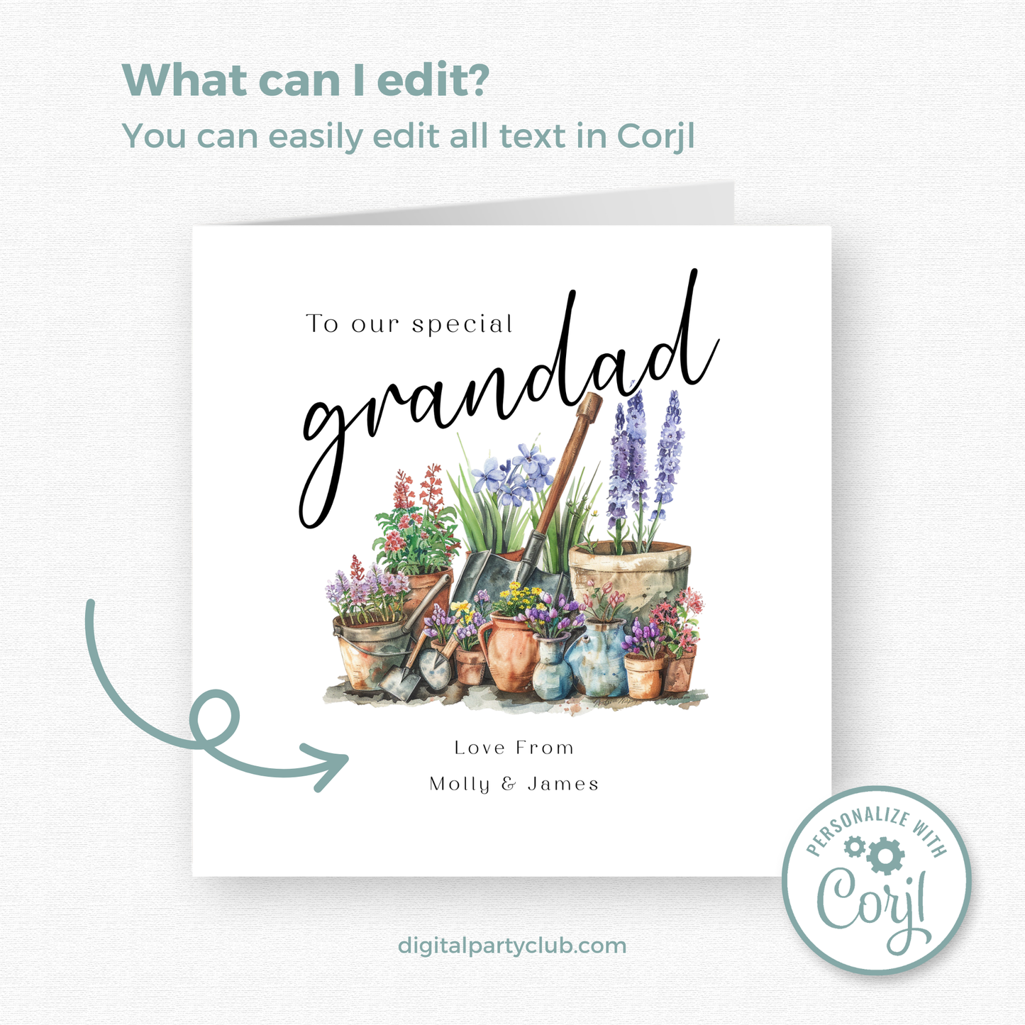 Editable Birthday Card - Grandad