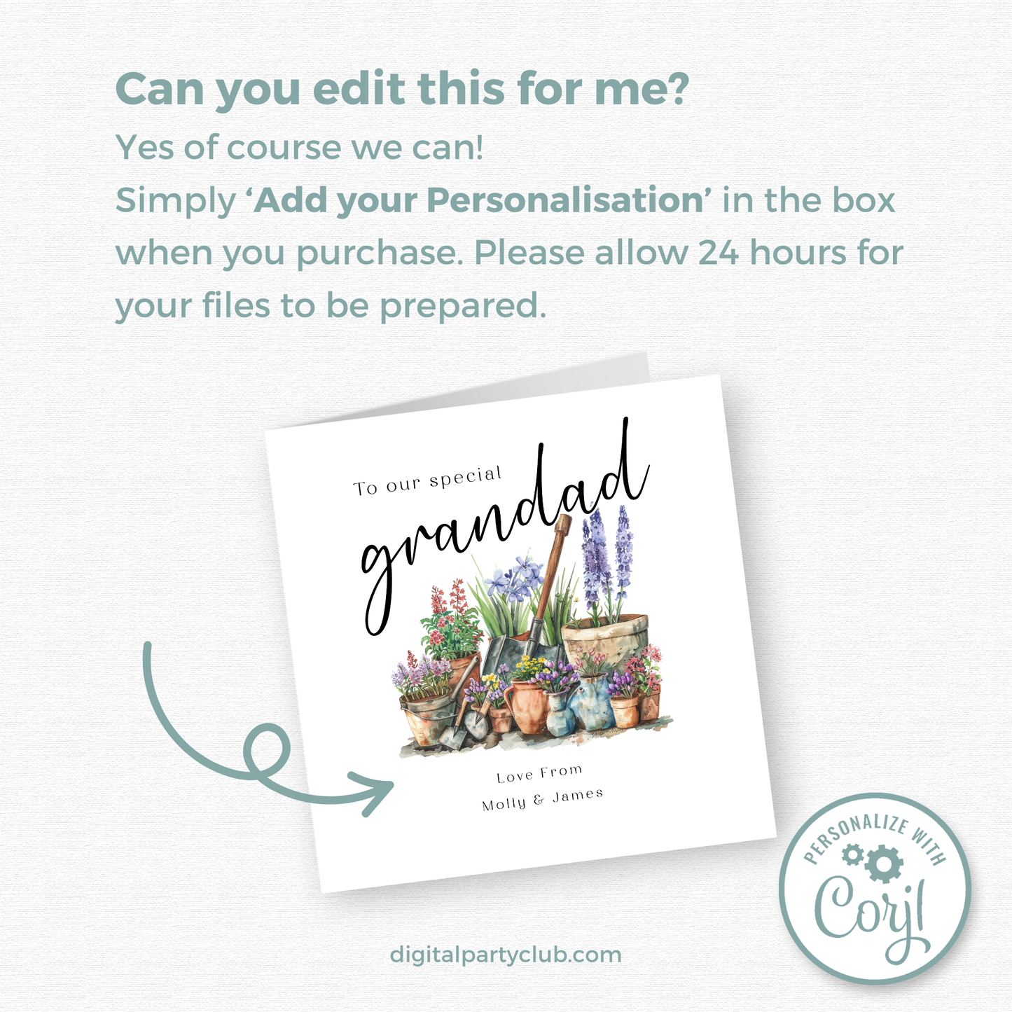 Editable Birthday Card - Grandad