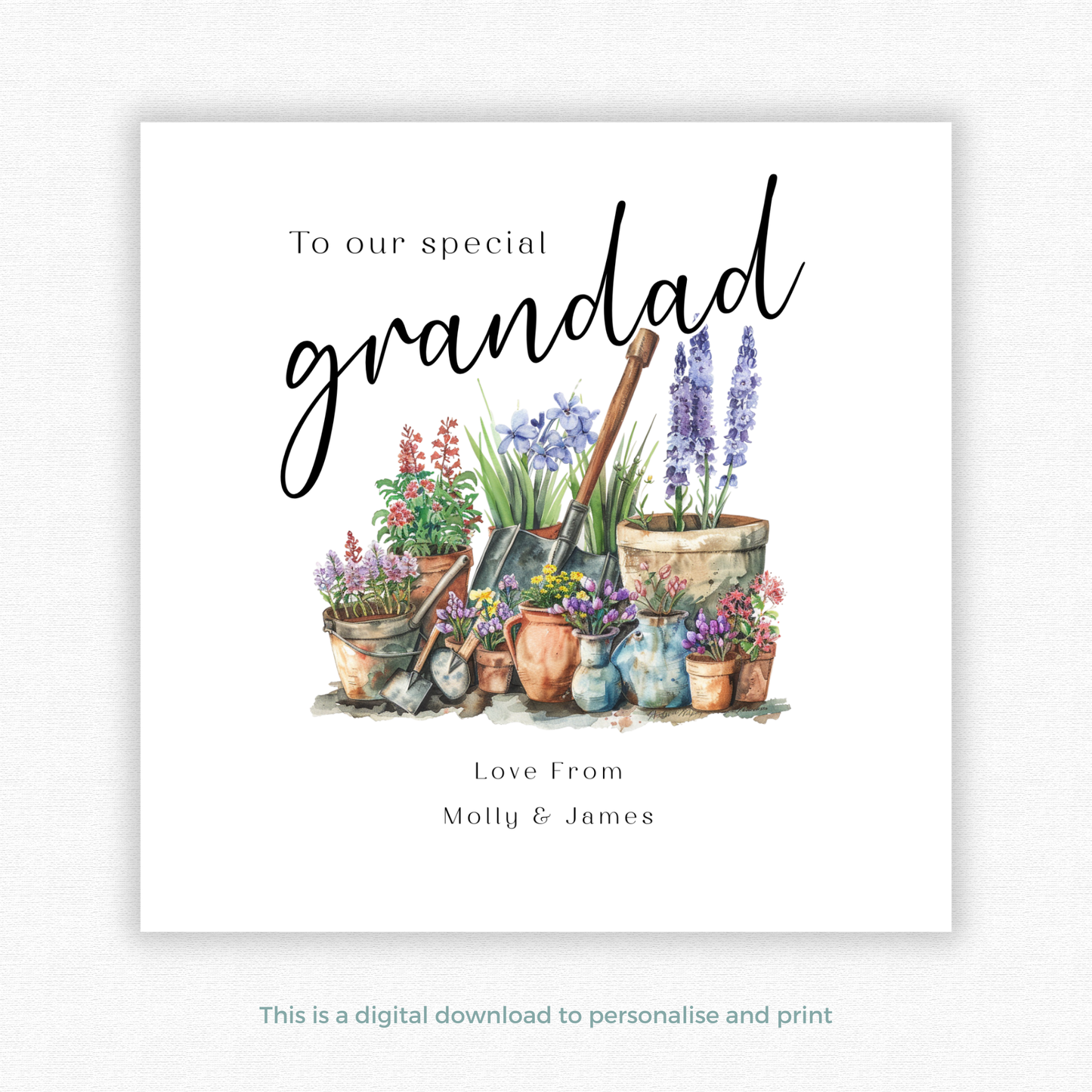 Editable Birthday Card - Grandad