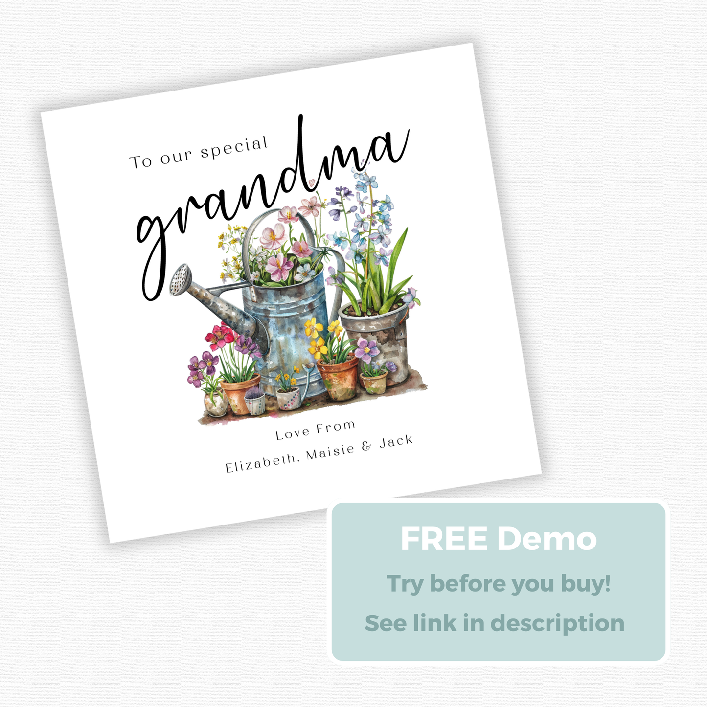 Editable Birthday Card - Grandma