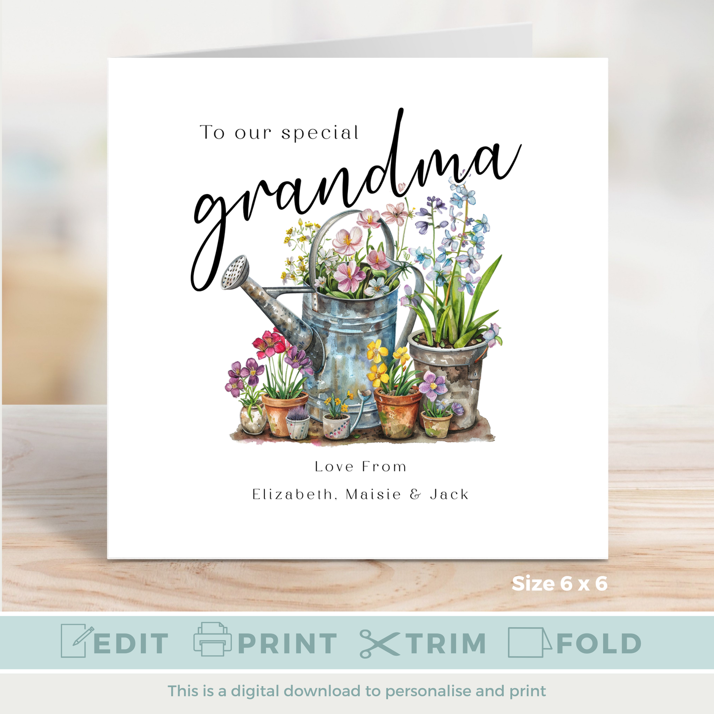Editable Birthday Card - Grandma