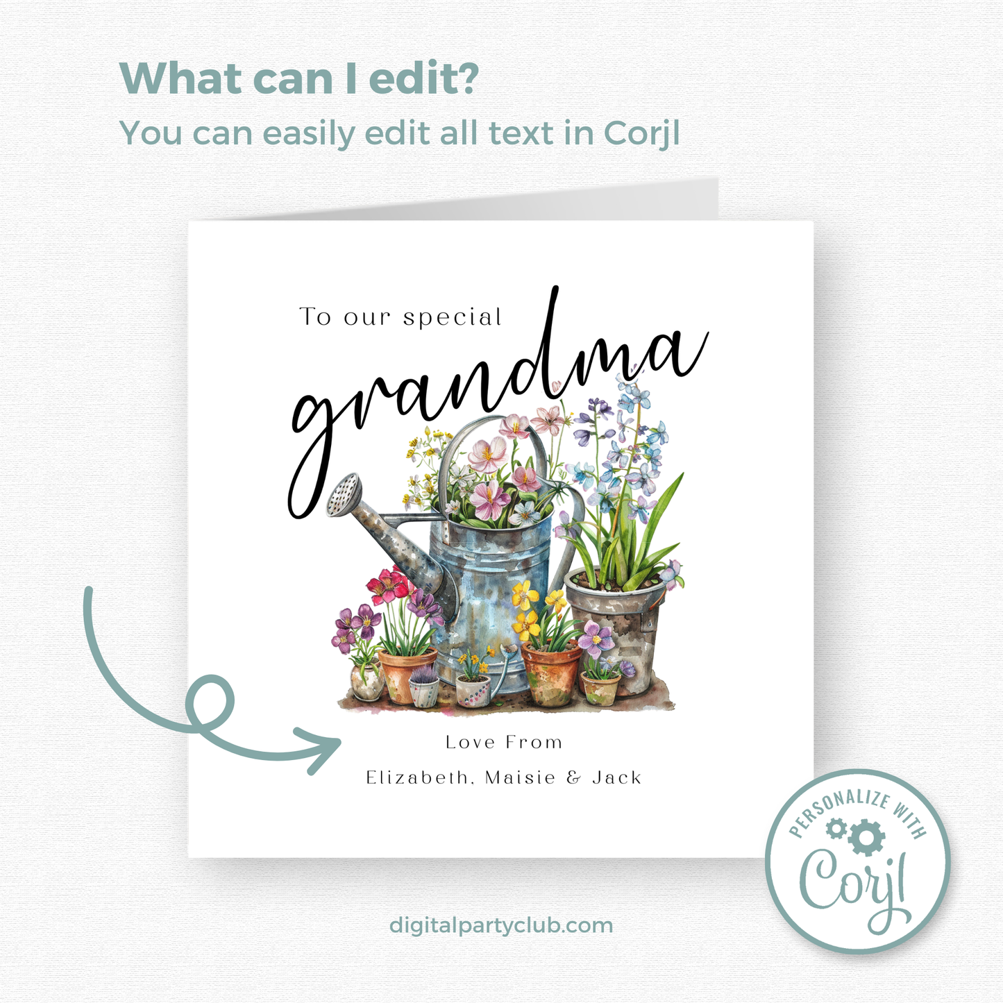 Editable Birthday Card - Grandma