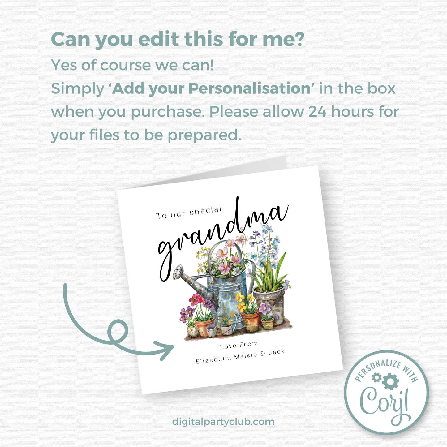 Editable Birthday Card - Grandma