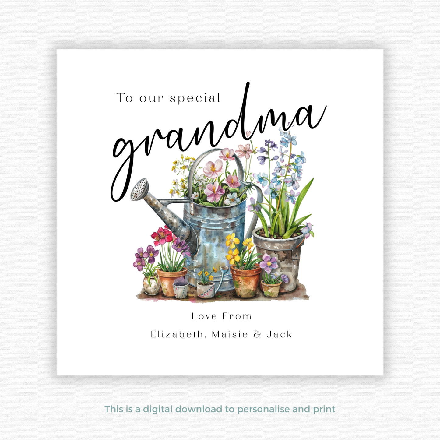 Editable Birthday Card - Grandma