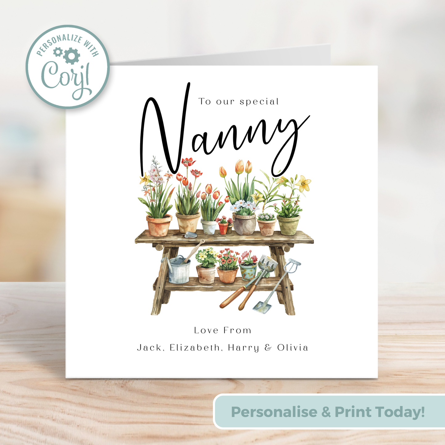 Editable Birthday Card - Nanny