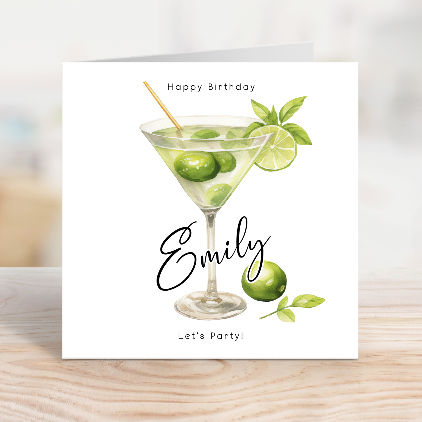 Editable Birthday Card - Cocktail