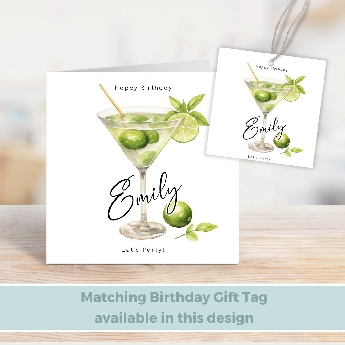 Editable Birthday Card - Cocktail