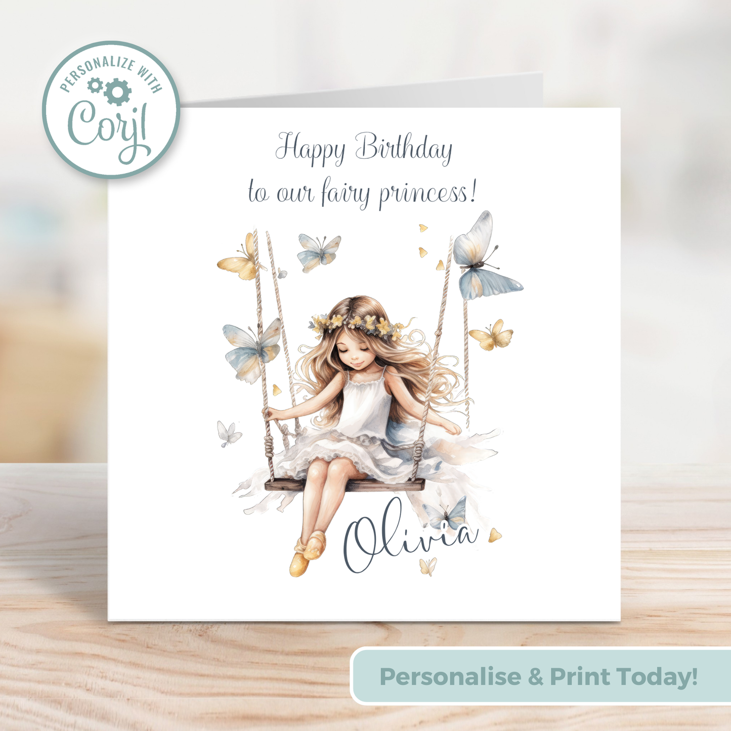 Editable Birthday Card - Fairy