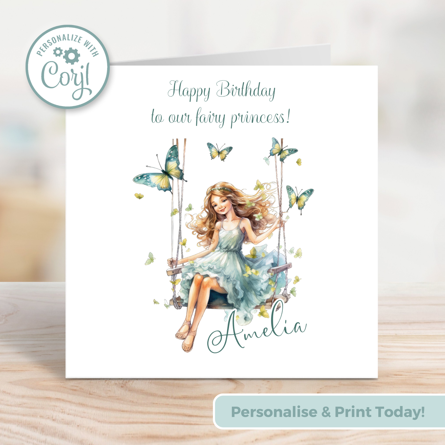 Editable Birthday Card - Fairy
