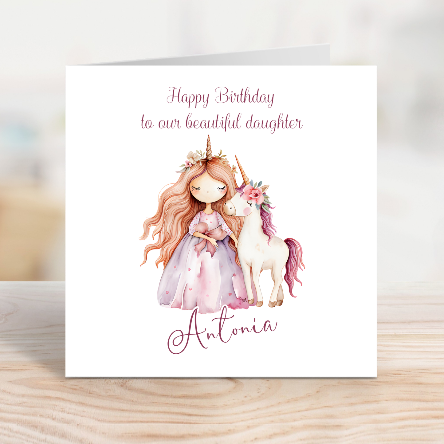 Editable Birthday Card - Princess Unicorn