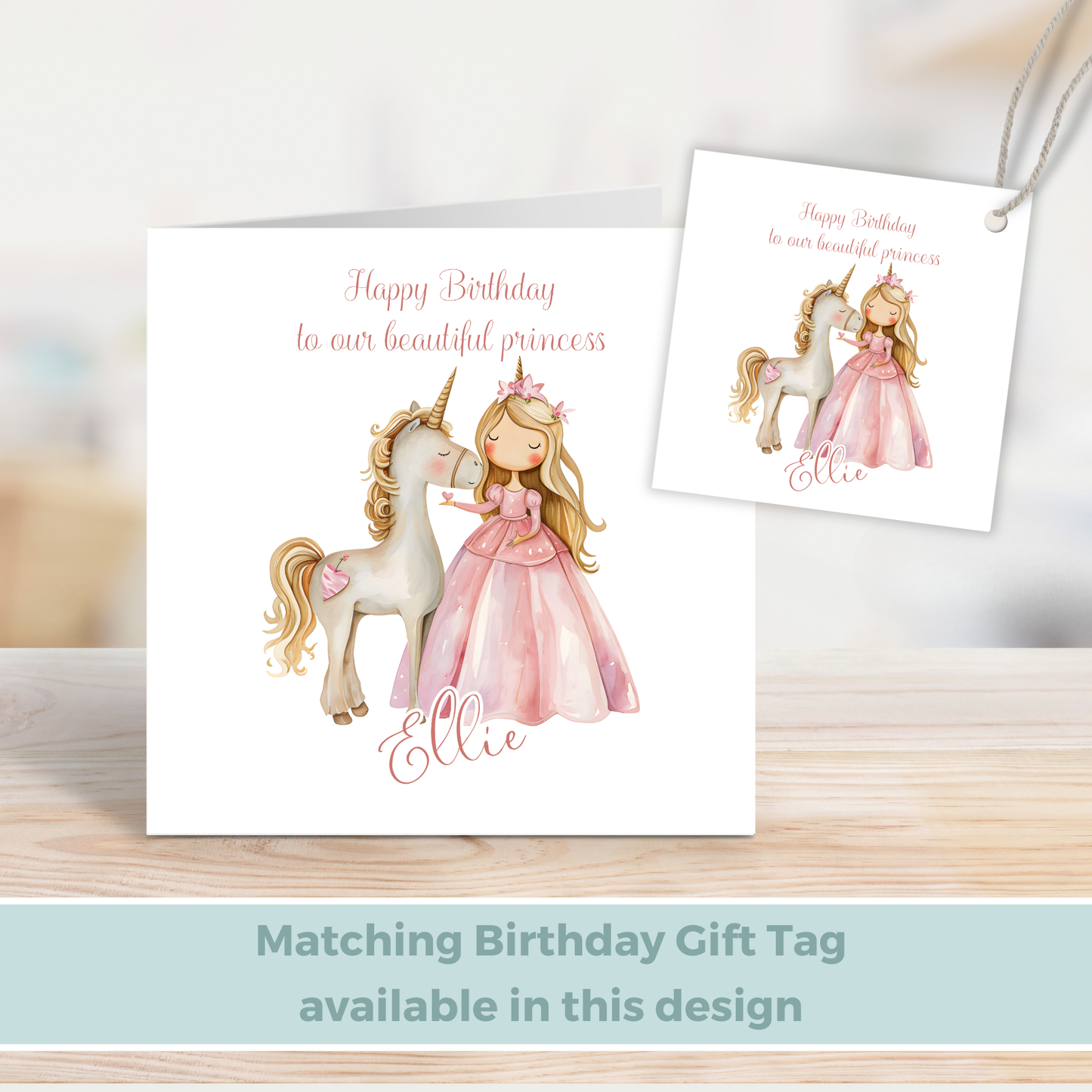 Editable Birthday Card - Princess Unicorn