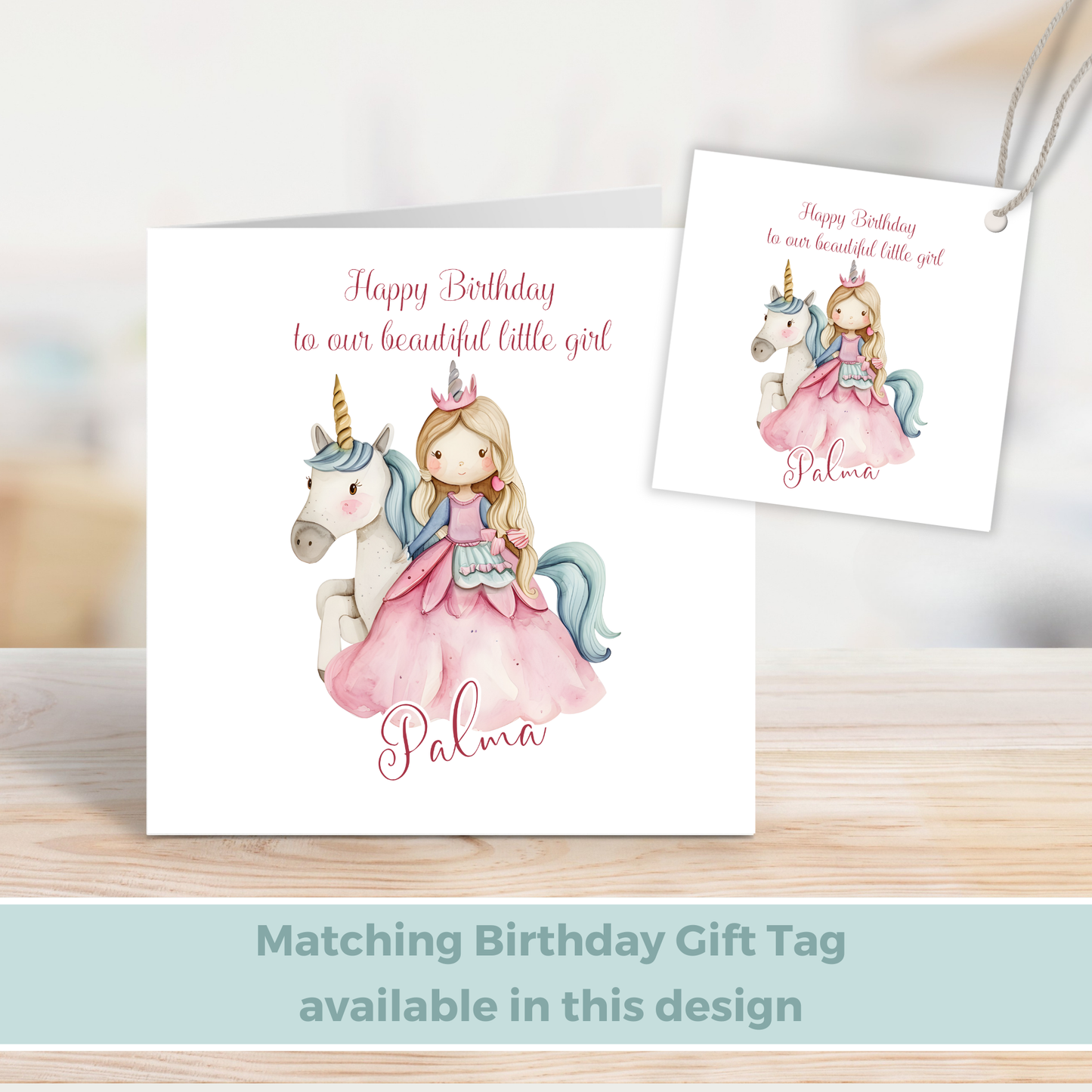 Editable Birthday Card - Princess Unicorn