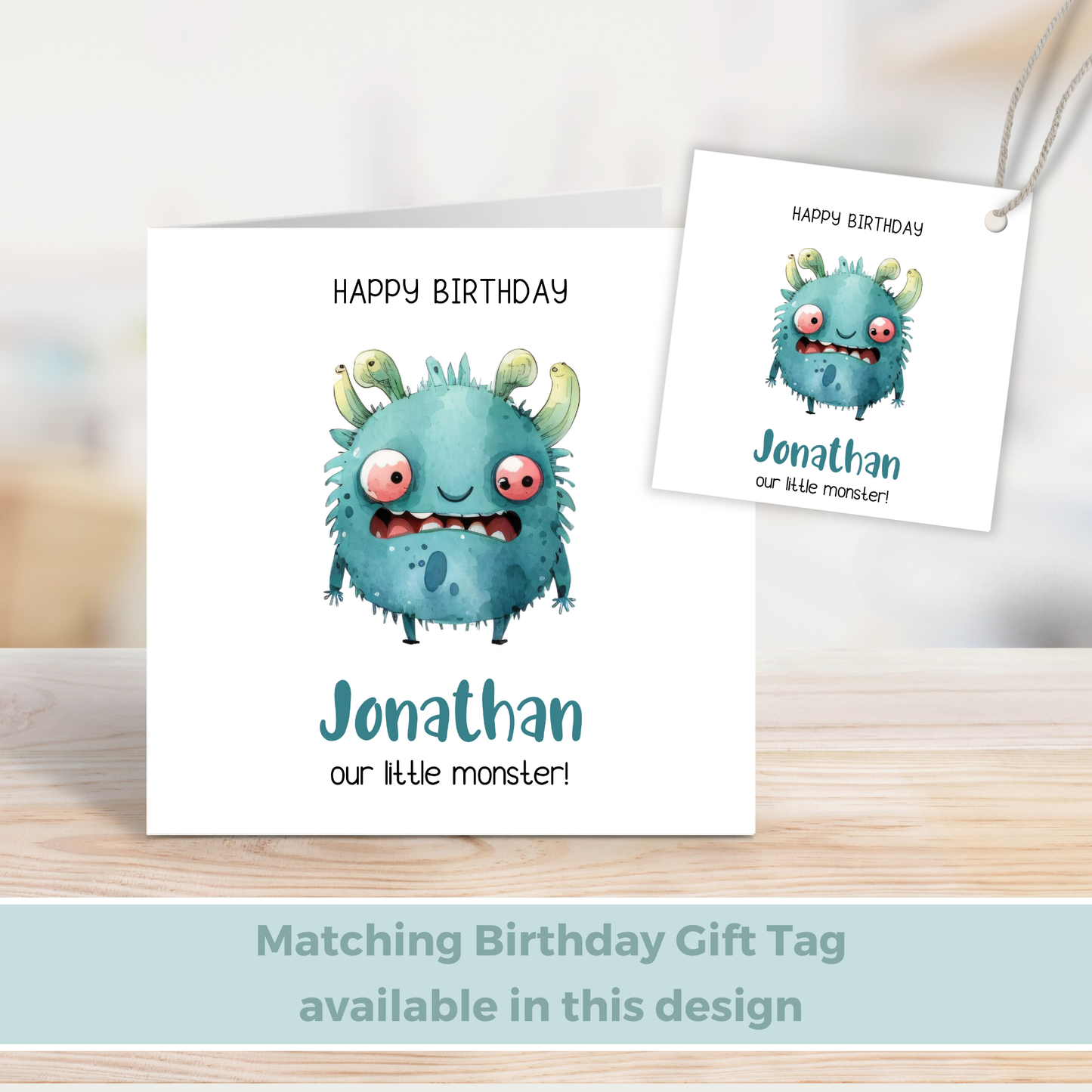 Editable Birthday Card - Monster