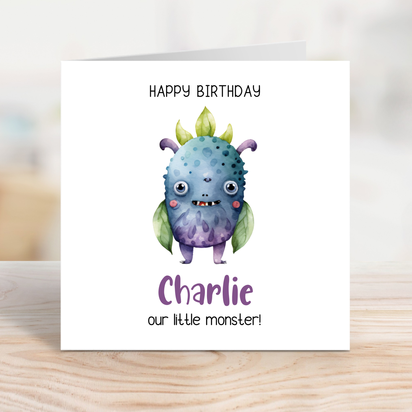 Editable Birthday Card - Monster