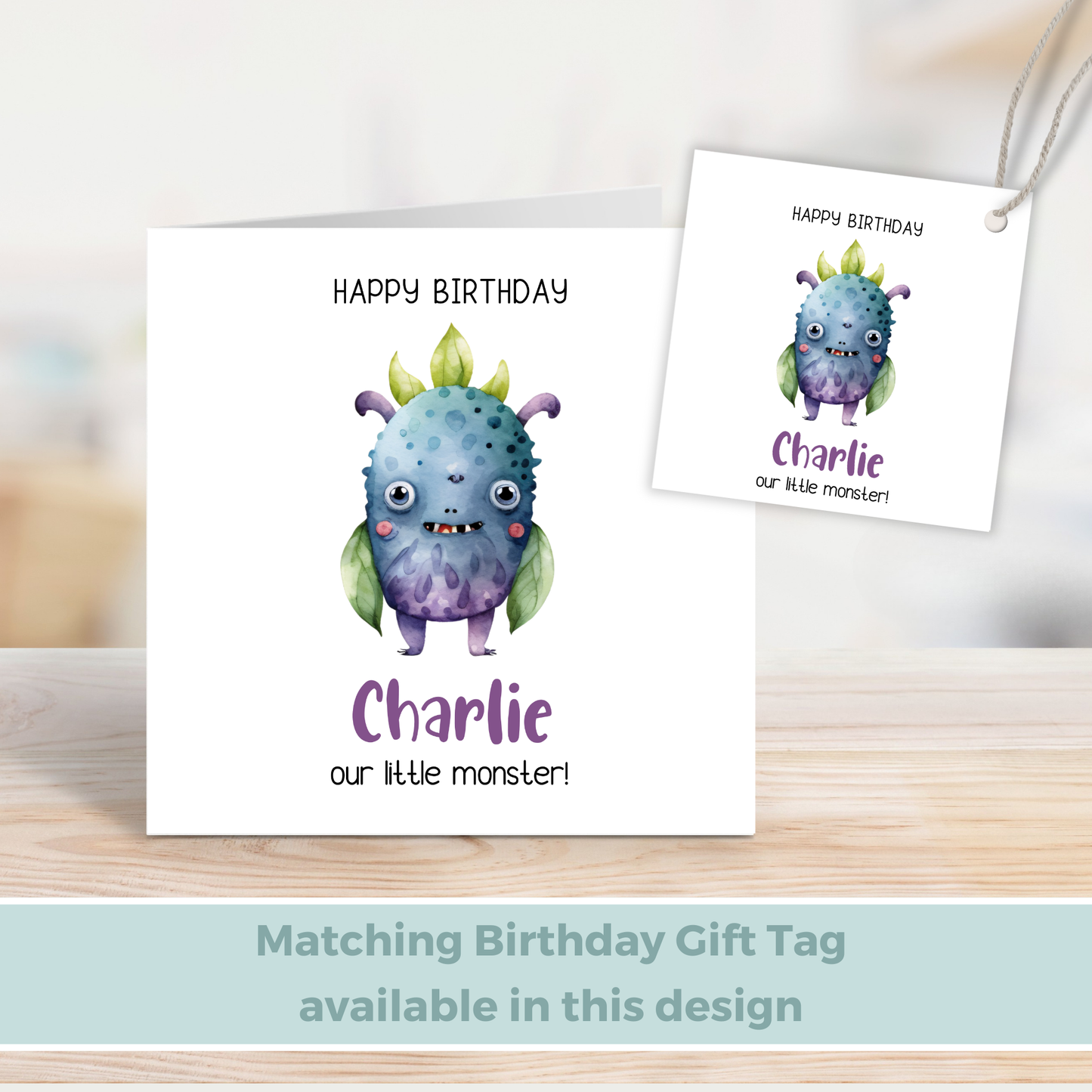 Editable Birthday Card - Monster