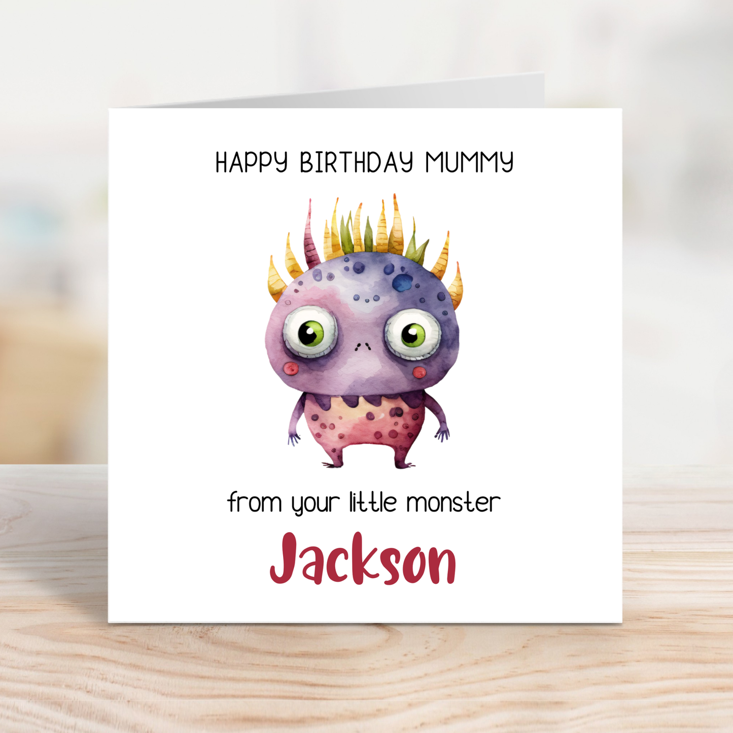 Editable Birthday Card - Mummy From Your Little Monster