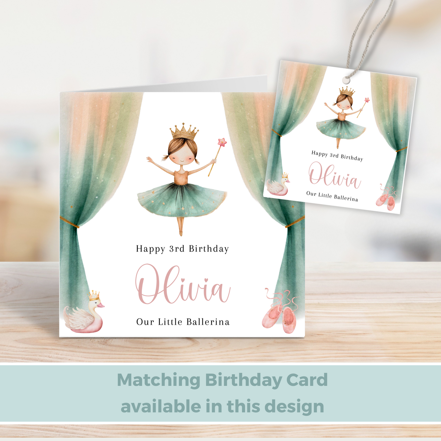 Editable Little Ballerina Birthday Gift Tag