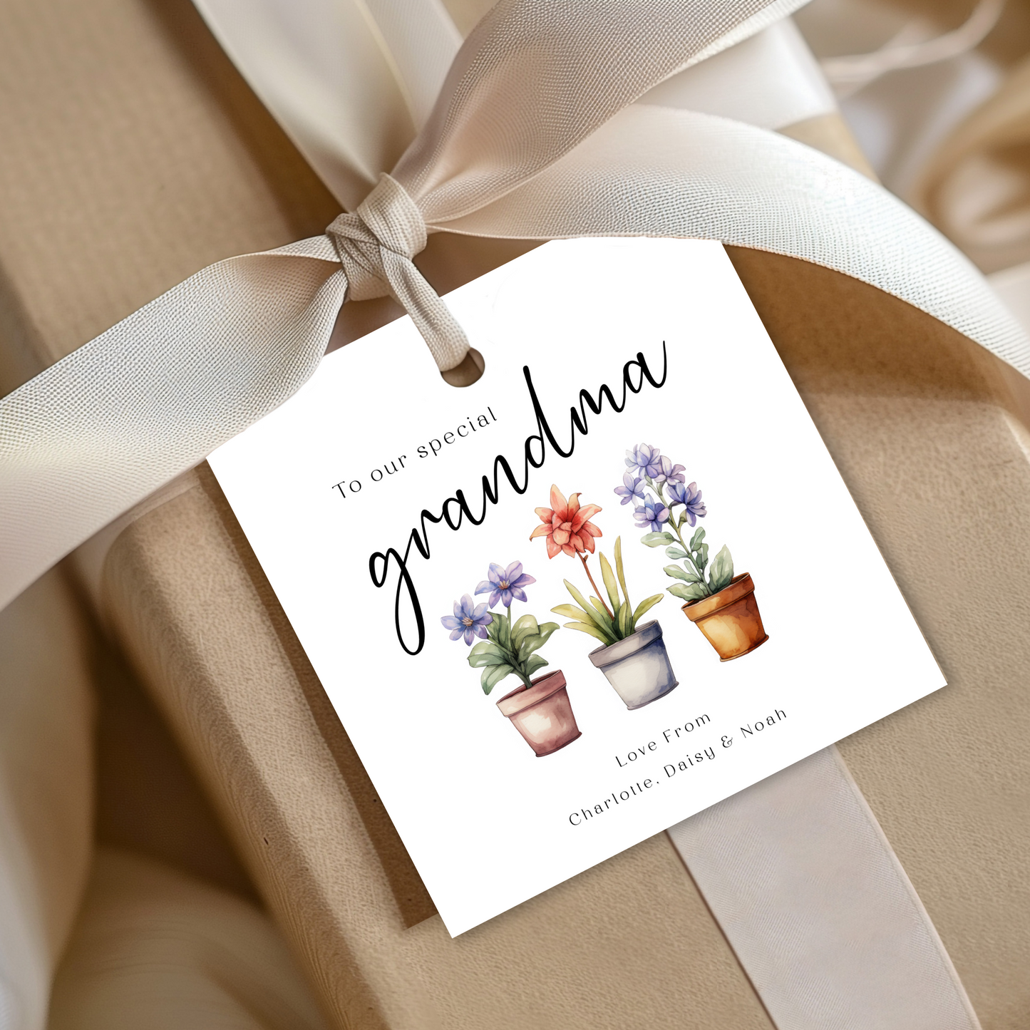 Editable Grandma Birthday Gift Tag