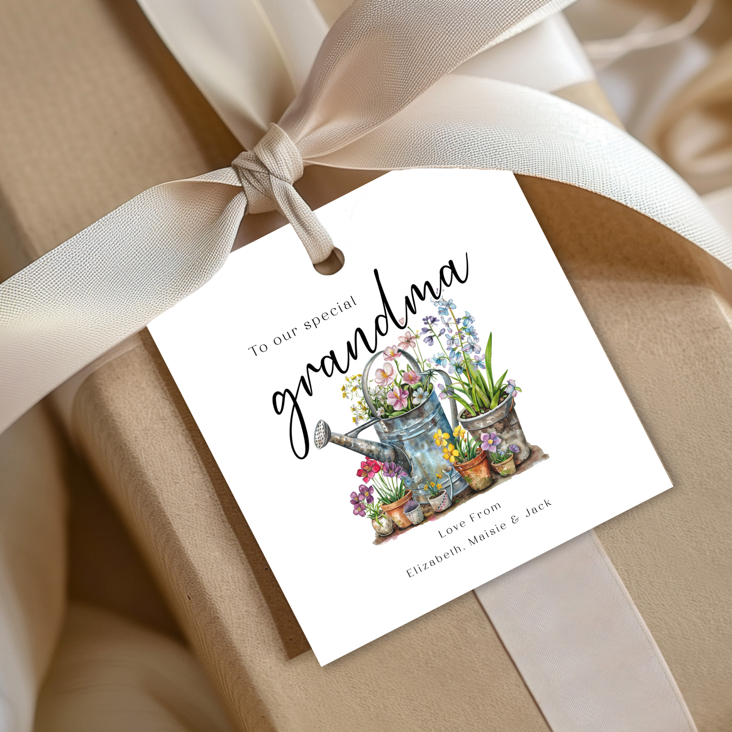 Editable Grandma Birthday Gift Tag