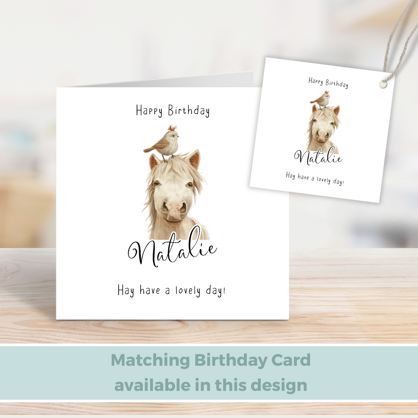 Editable Horse Birthday Gift Tag
