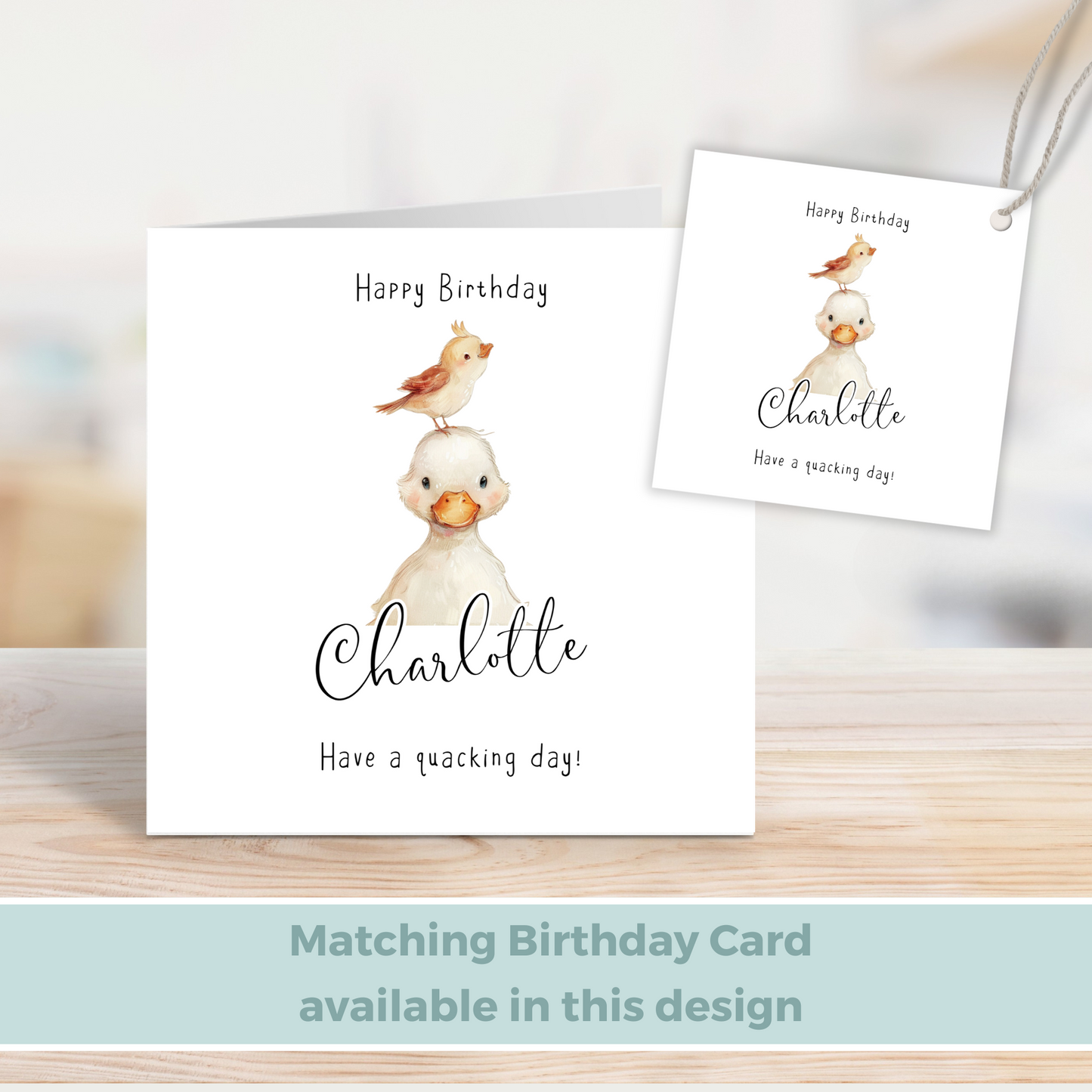 Editable Duckling Birthday Gift Tag