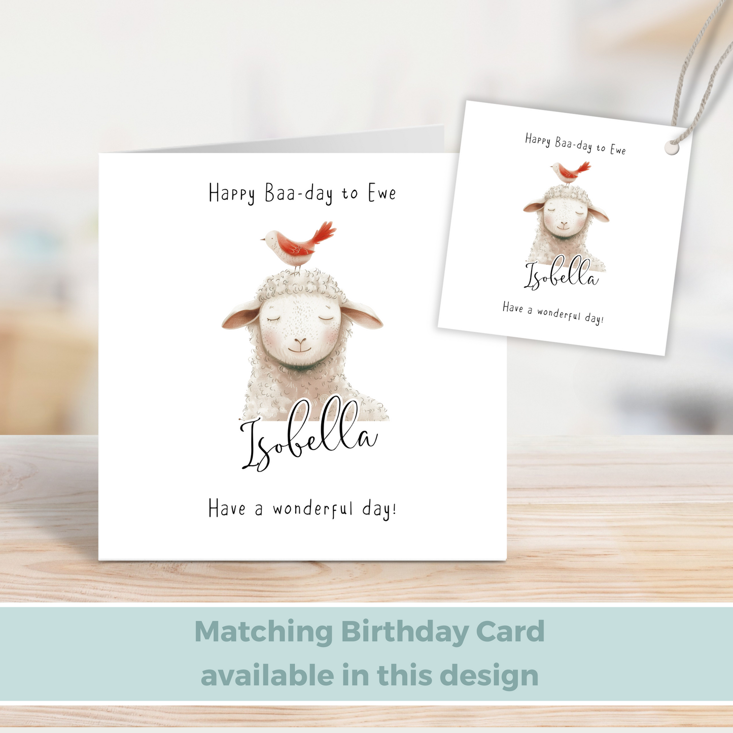 Editable Sheep Birthday Gift Tag