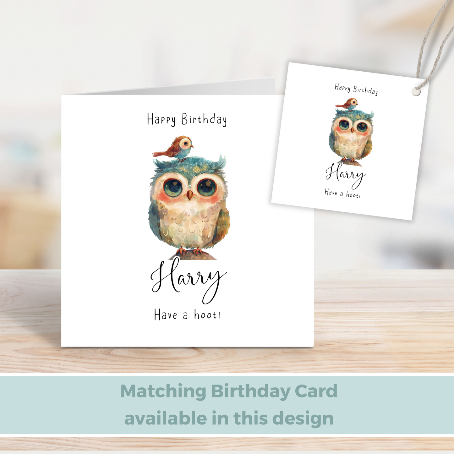 Editable Owl Birthday Gift Tag