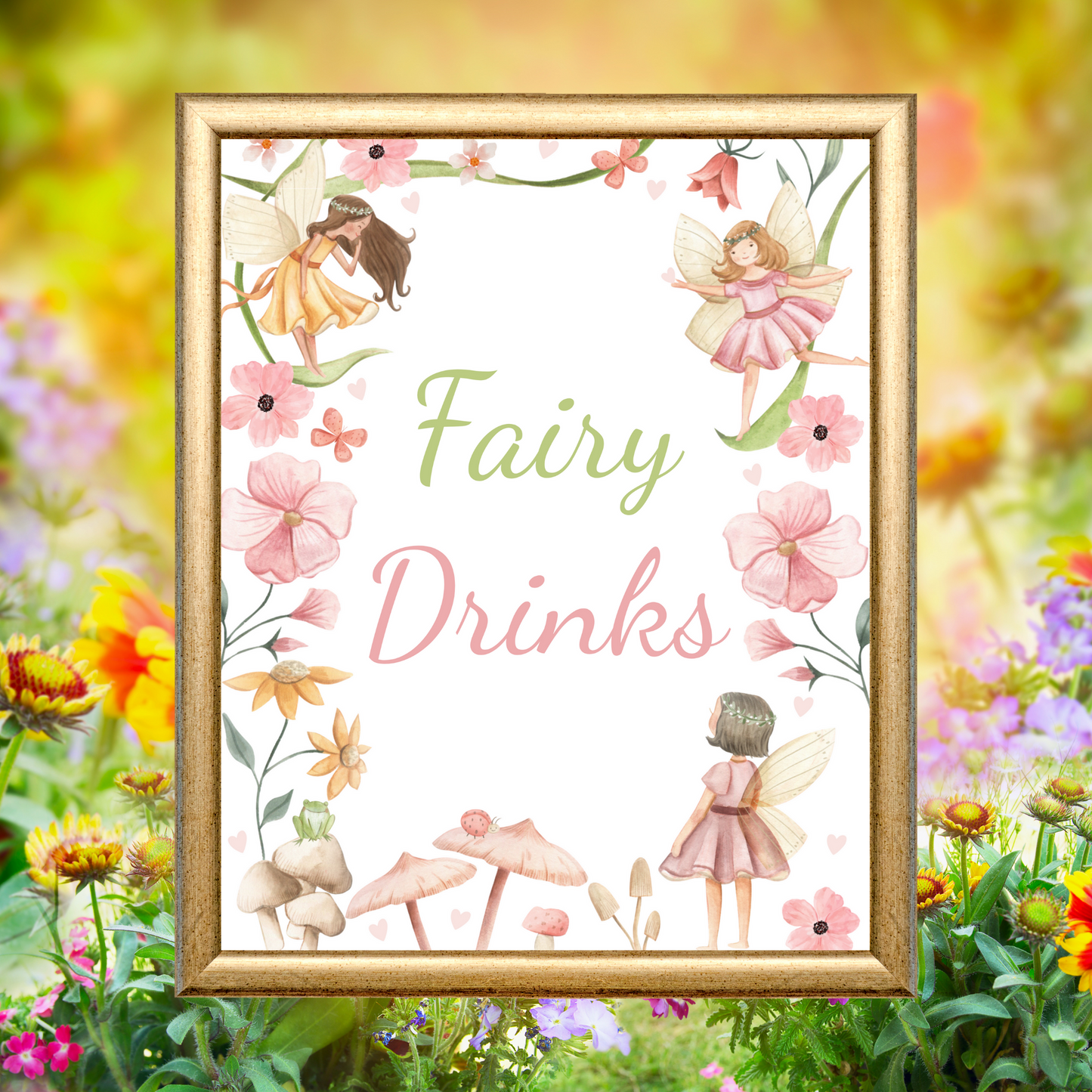 Printable Birthday Drinks Sign - Fairy