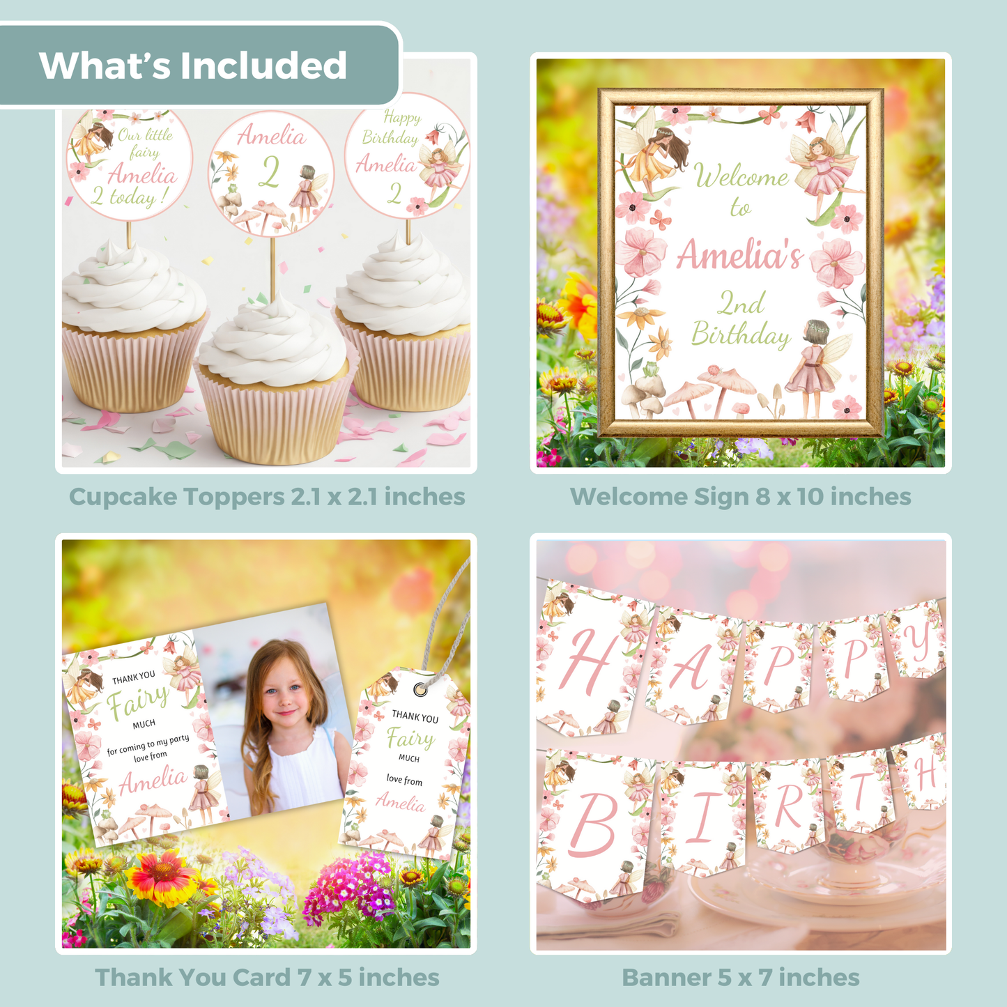 Editable Birthday Bundle - Fairy